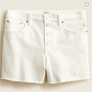 J.Crew high-rise denim short in white with button fly